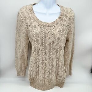 J. Crew Factory Women's Cream Cable Knit Sweater